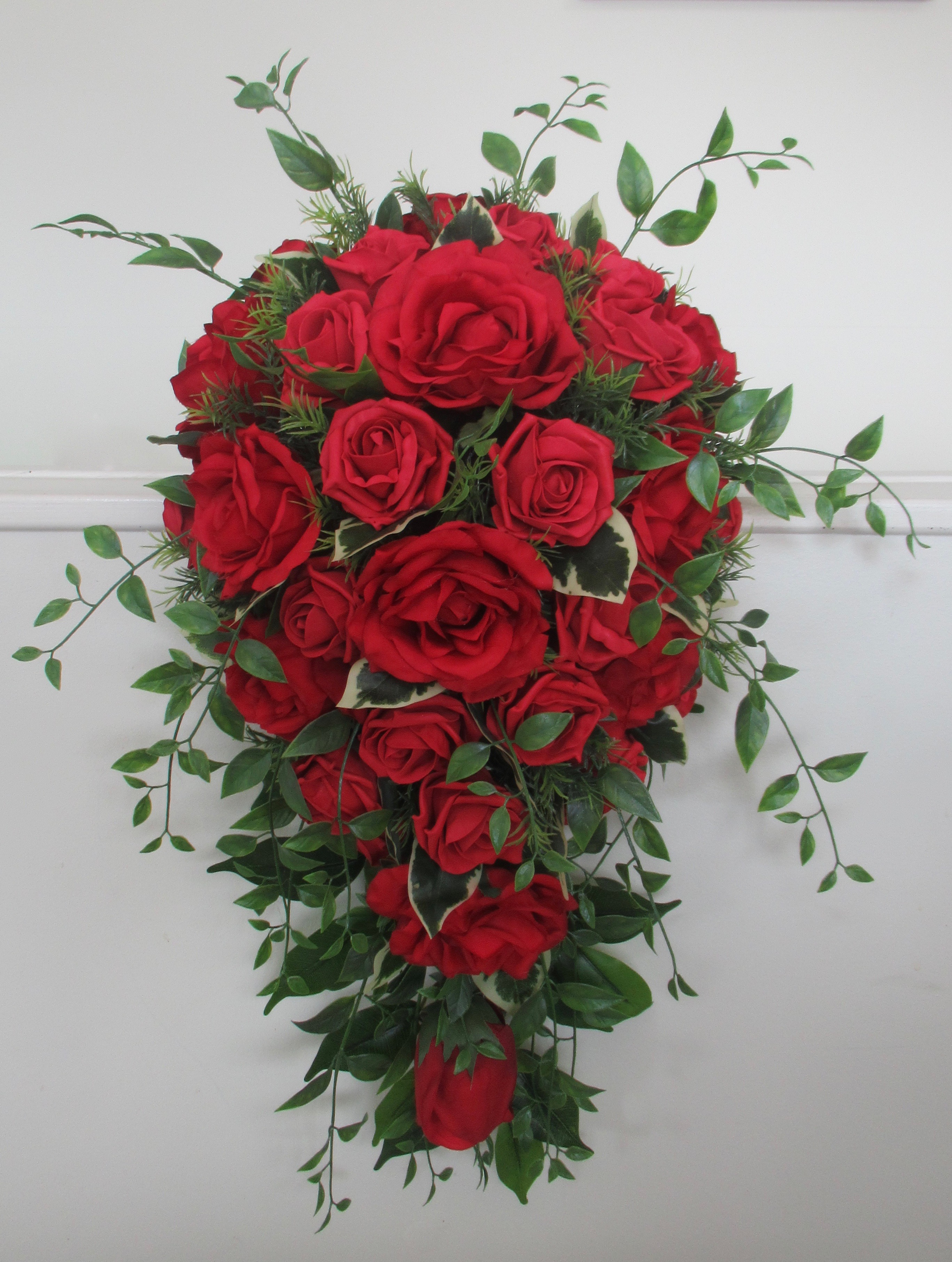 Red Rustic Woodland Inspired Bridal Bouquet